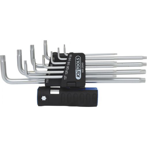 TORX® kulcskészlet, hosszú ( többfunkciós tartó ), TX10-50, 9 részes, KS-TOOLS | Hajlított kulcsok
