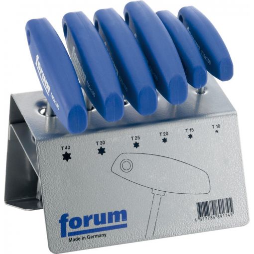 TORX® kulcs készlet, T-nyelű, TX 10-40, 6 részes | Hajlított kulcsok