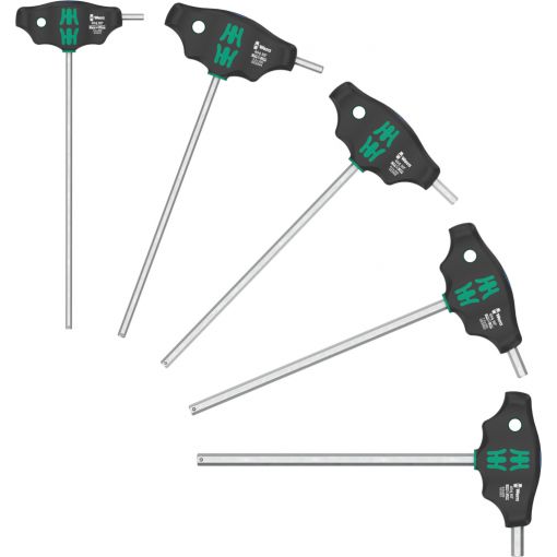 Hatszögkulcs készlet, T-nyelű, kétvégű, 4–8, 5 részes, Hex-Plus | Hajlított kulcsok